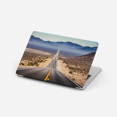 Adesivo per laptop strada infinita nel deserto • Wallissimo®