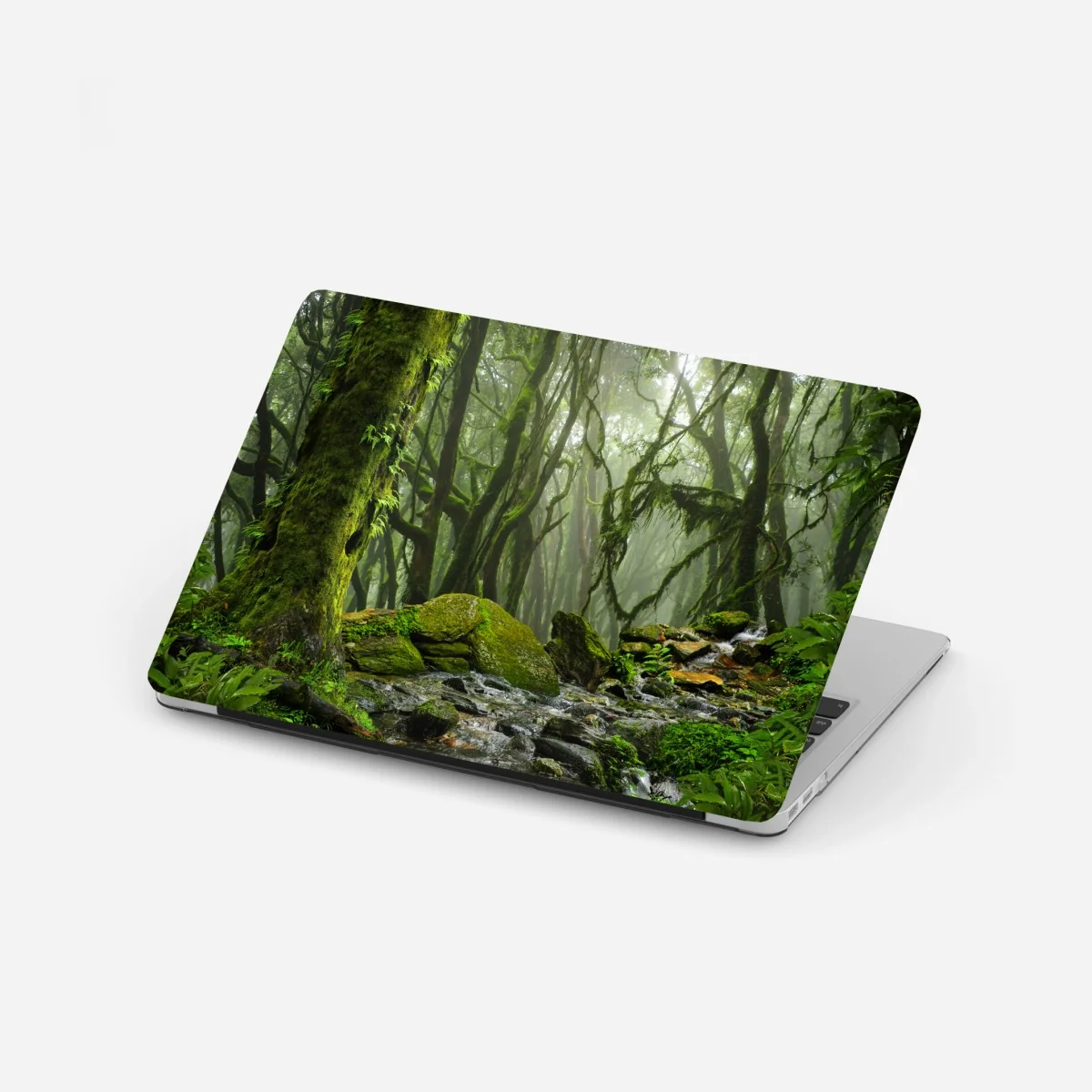 Adesivo per laptop foresta incantata di muschio e nebbia • Wallissimo® Adesivo per laptop foresta incantata di muschio e nebbia • Wallissimo®