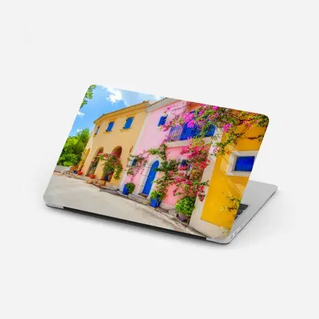Adesivo per laptop angolo fiorito a Kefalonia • Wallissimo®