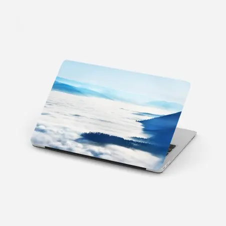 Adesivo per laptop tramonto nebbioso sui Vosgi • Wallissimo®