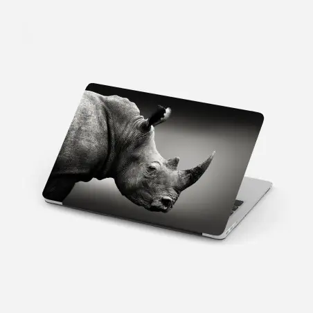 Adesivo per laptop ritratto monocromo di rinoceronte bianco del Sudafrica • Wallissimo®