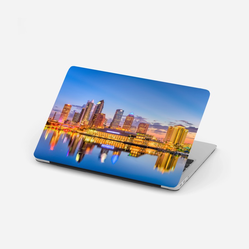 Adesivo per laptop skyline di Tampa al tramonto