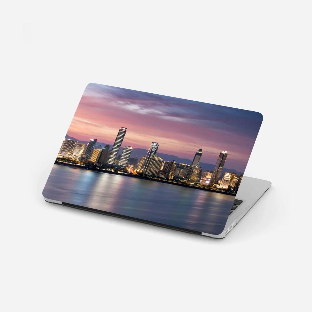 Adesivo per laptop skyline urbano al tramonto • Wallissimo® Adesivo per laptop skyline urbano al tramonto • Wallissimo®