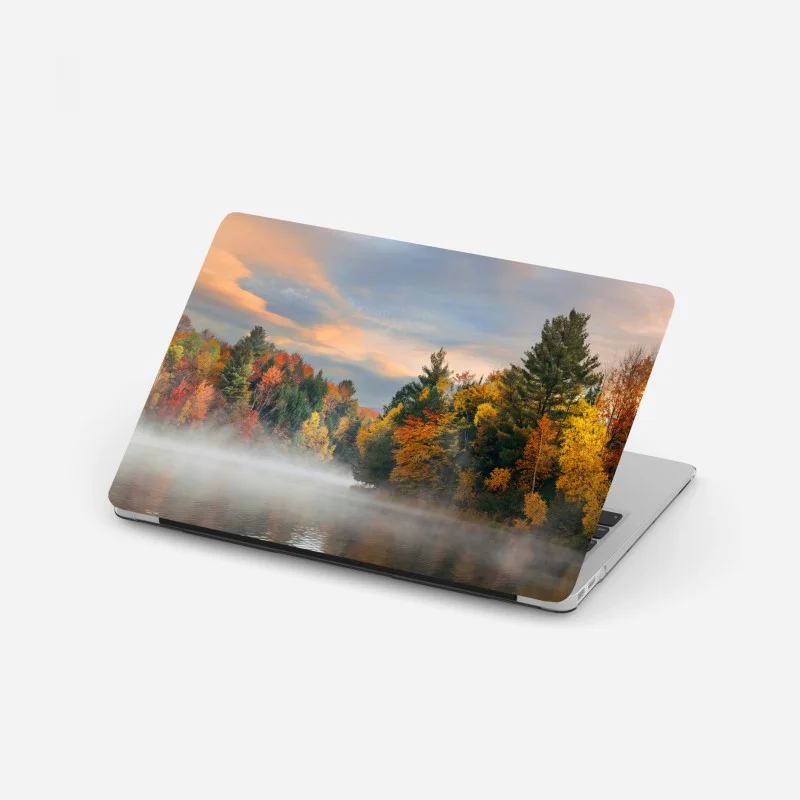 Adesivo per laptop nebbia mattutina sul lago di Stowe
