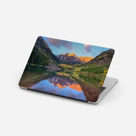Adesivo per laptop alba dorata alle Maroon Bells • Wallissimo®