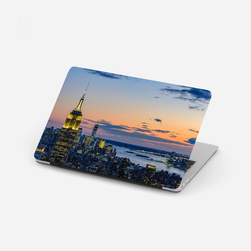 Adesivo per laptop tramonto su New York con Empire State Building