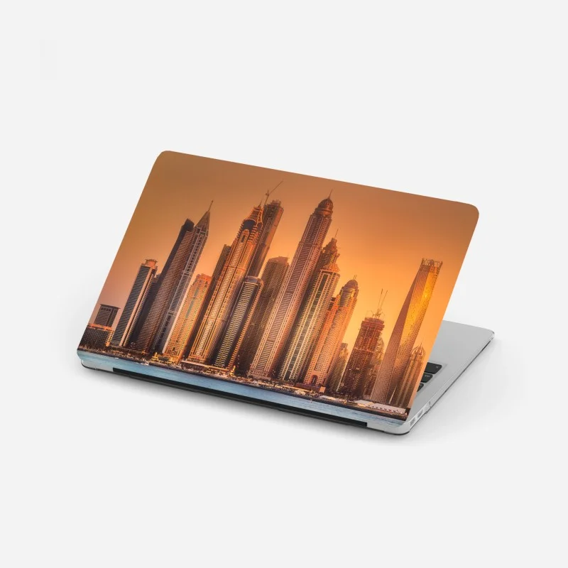 Adesivo per laptop skyline dorato di Dubai