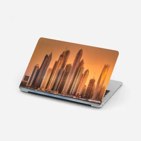 Adesivo per laptop skyline dorato di Dubai • Wallissimo®