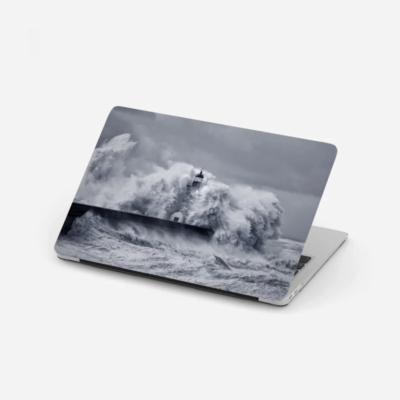 Adesivo per laptop faro del Douro travolto dalle onde