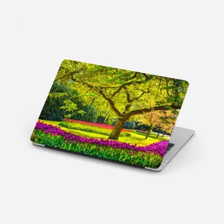 Adesivo per laptop giardino di tulipani primaverile a Keukenhof • Wallissimo®