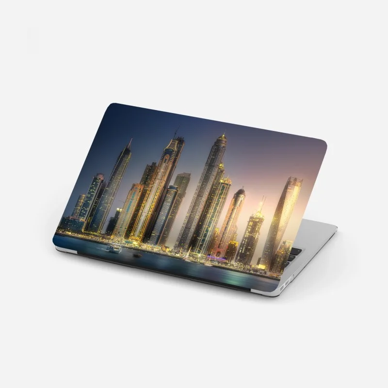 Adesivo per laptop skyline dorato di Dubai