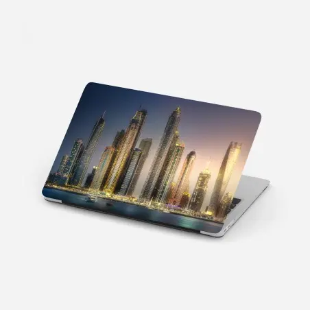 Adesivo per laptop skyline dorato di Dubai • Wallissimo®