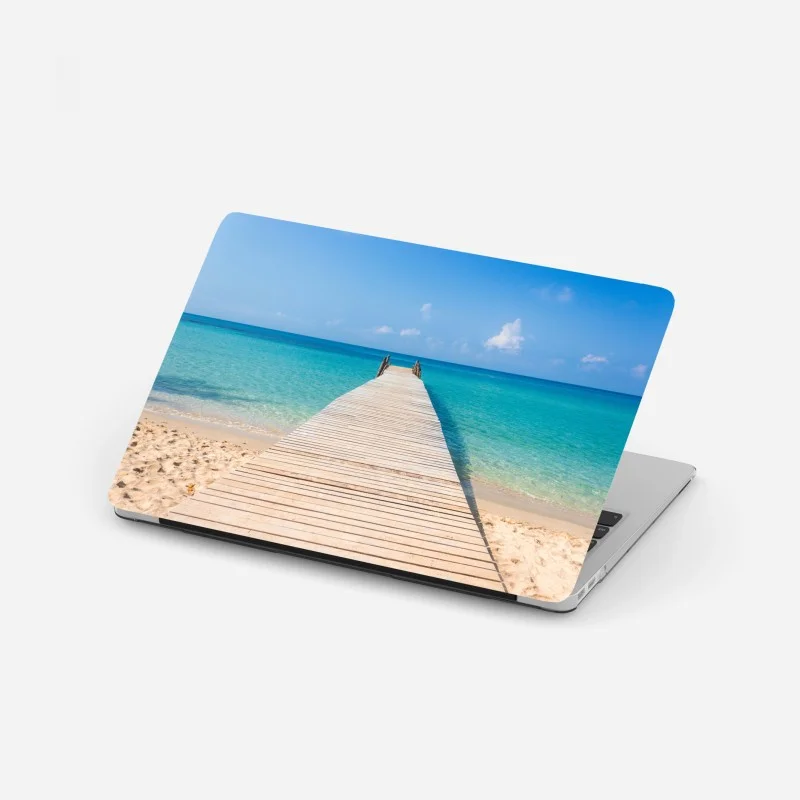 Adesivo per laptop pontile verso il mare turchese