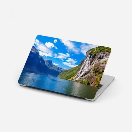 Adesivo per laptop cascate Sette Sorelle a Geiranger • Wallissimo®