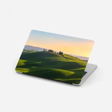 Adesivo per laptop tramonto sulle Crete Senesi • Wallissimo®