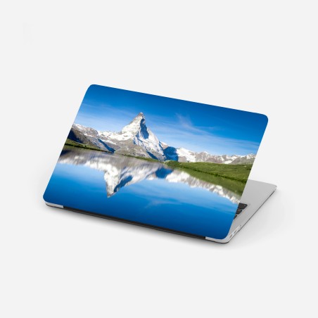 Adesivo per laptop riflessi del Cervino sulle acque alpine • Wallissimo®
