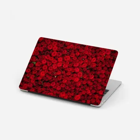 Adesivo per laptop mosaico di rose rosse • Wallissimo®