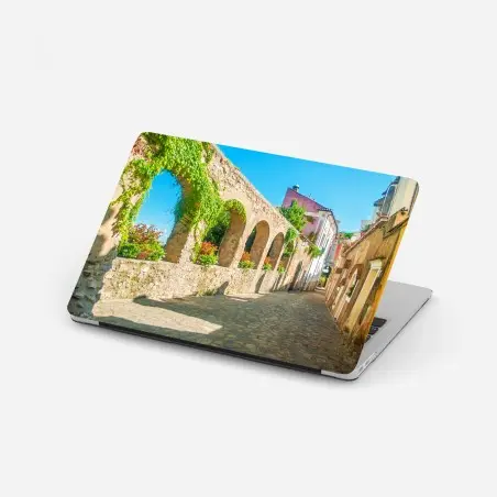 Adesivo per laptop scorcio fiorito di Ravello sulla Costiera Amalfitana • Wallissimo®