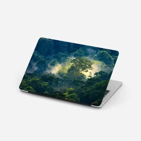 Adesivo per laptop chioma dorata nella foresta mistica • Wallissimo®