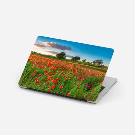Adesivo per laptop campo di papaveri a Corbridge, Northumberland • Wallissimo®