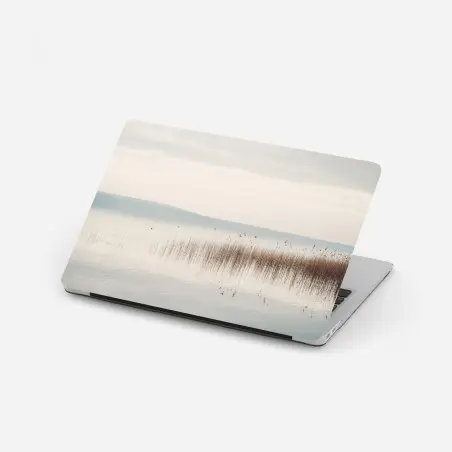 Adesivo per laptop orizzonte di canneto e riflessi • Wallissimo®