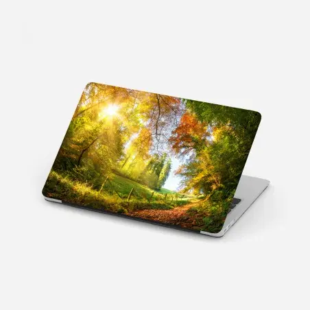 Adesivo per laptop sentiero d'autunno nel bosco • Wallissimo®