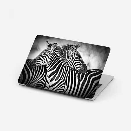 Adesivo per laptop intreccio di righe: zebre in bianco e nero • Wallissimo®