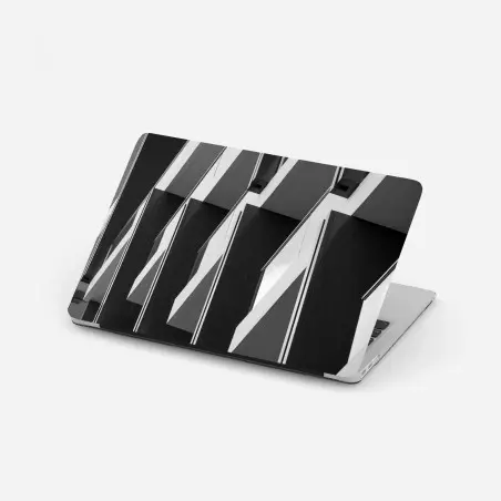 Adesivo per laptop composizione architettonica minimal in bianco e nero • Wallissimo®