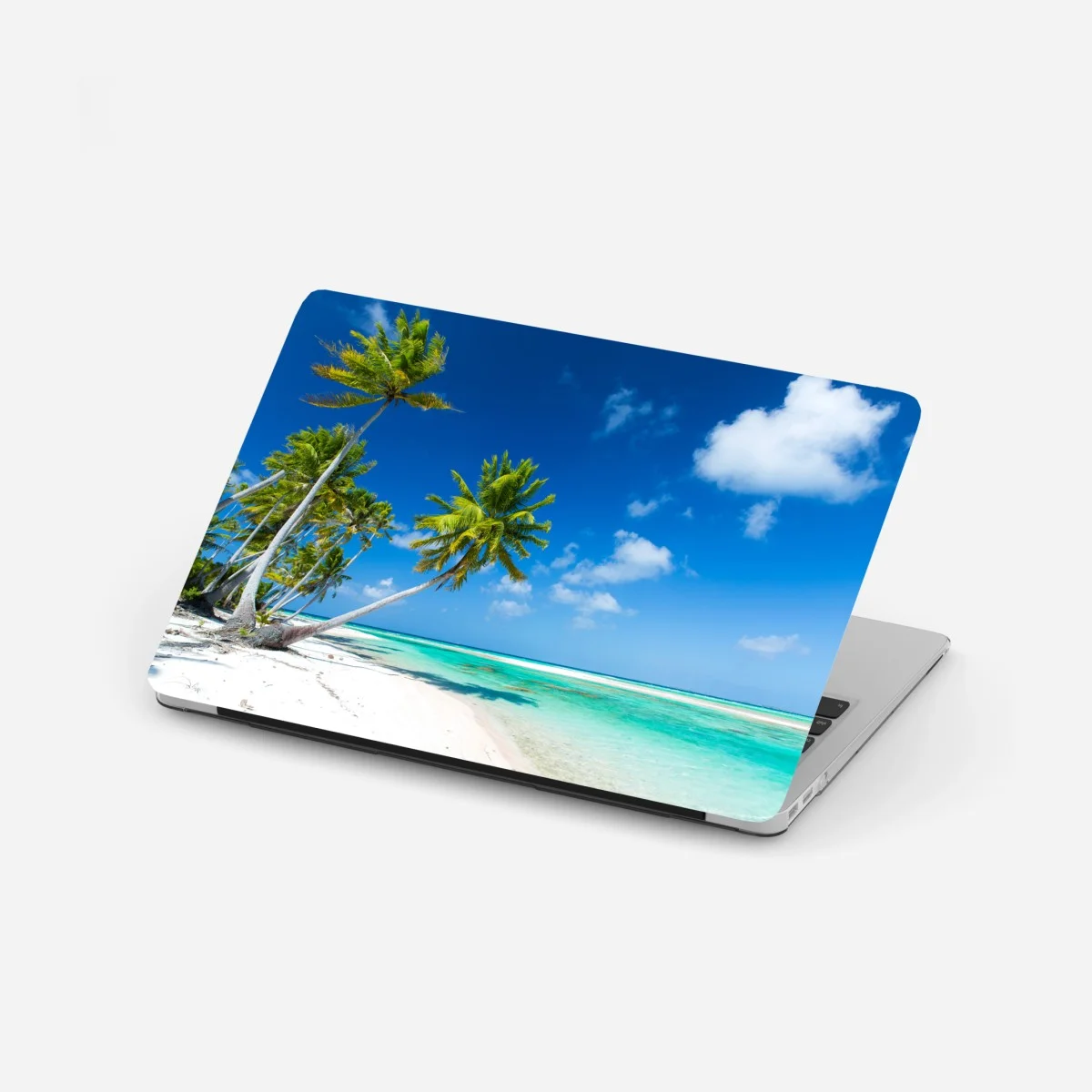 Adesivo per laptop paradiso tropicale spiaggia di palme e mare turchese • Wallissimo® Adesivo per laptop paradiso tropicale spiaggia di palme e mare turchese • Wallissimo®