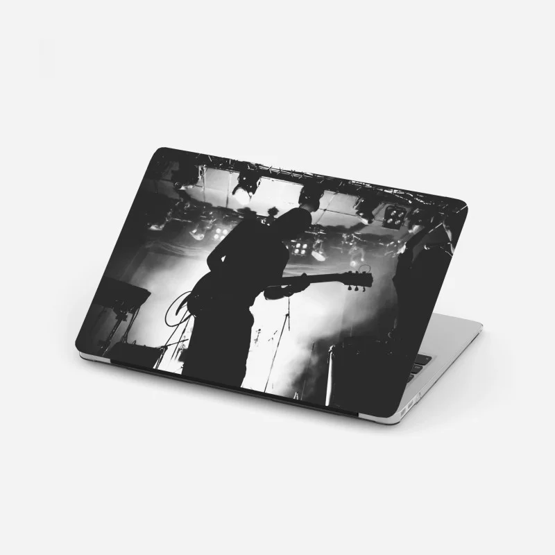 Adesivo per laptop silhouette di chitarrista in concerto