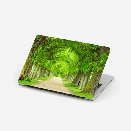 Adesivo per laptop viale alberato a volta di foglie • Wallissimo®