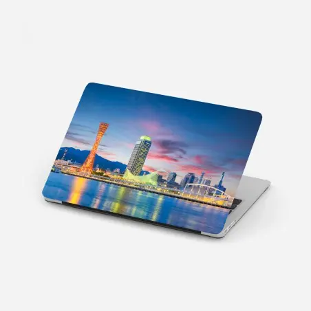 Adesivo per laptop tramonto sul porto di Kobe • Wallissimo®