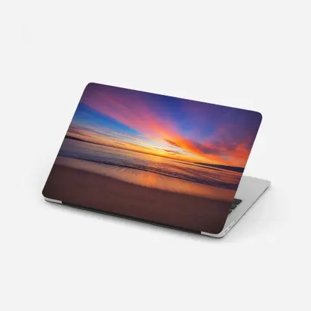 Adesivo per laptop alba dorata sul mare • Wallissimo®