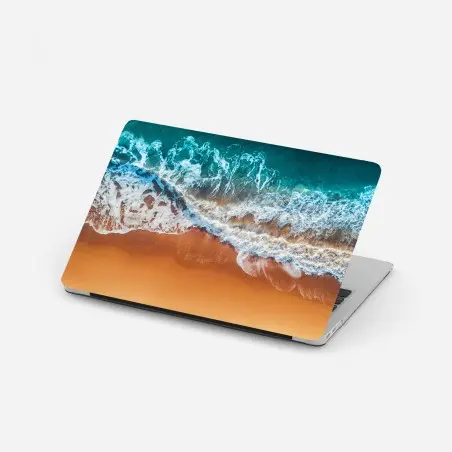 Adesivo per laptop abbraccio del mare sulla spiaggia • Wallissimo®