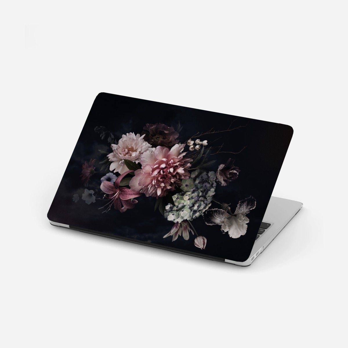 Adesivo per laptop composizione floreale barocca su sfondo scuro • Wallissimo®