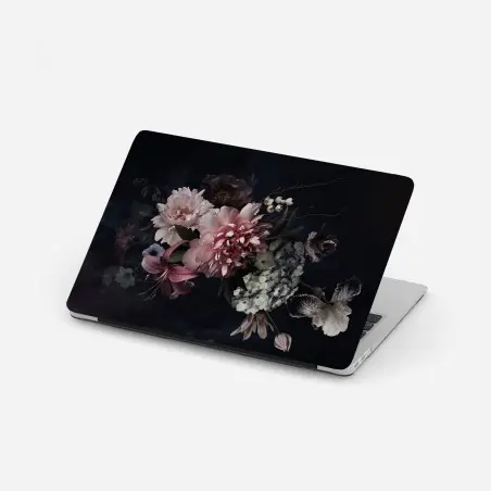 Adesivo per laptop composizione floreale barocca su sfondo scuro • Wallissimo®