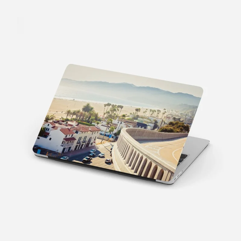 Adesivo per laptop panorama costiero di Santa Monica