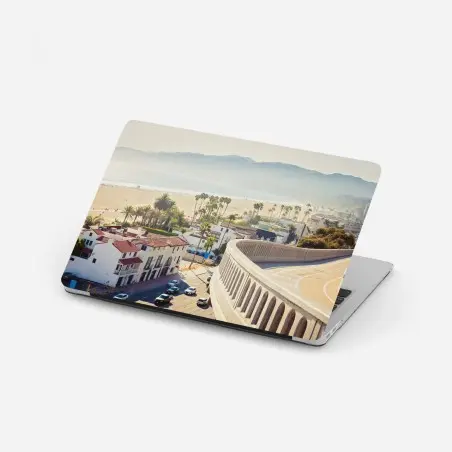 Adesivo per laptop panorama costiero di Santa Monica • Wallissimo®