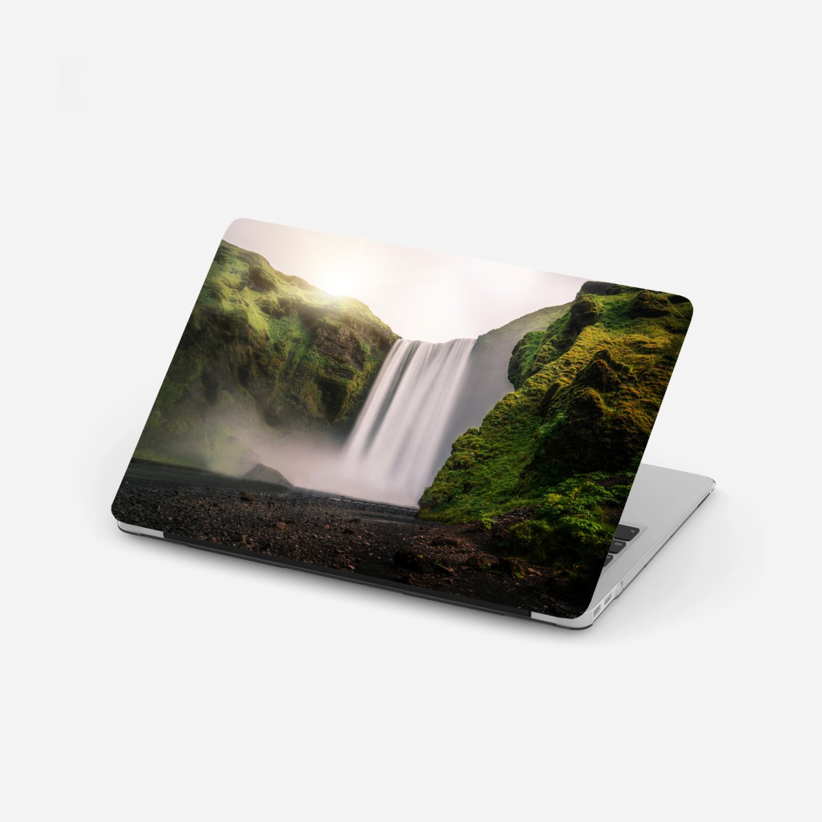 Adesivo per laptop paesaggio maestoso di Skogafoss • Wallissimo®