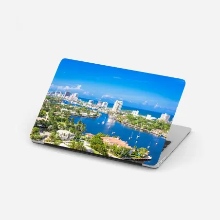 Adesivo per laptop panorama costiero di Fort Lauderdale • Wallissimo®