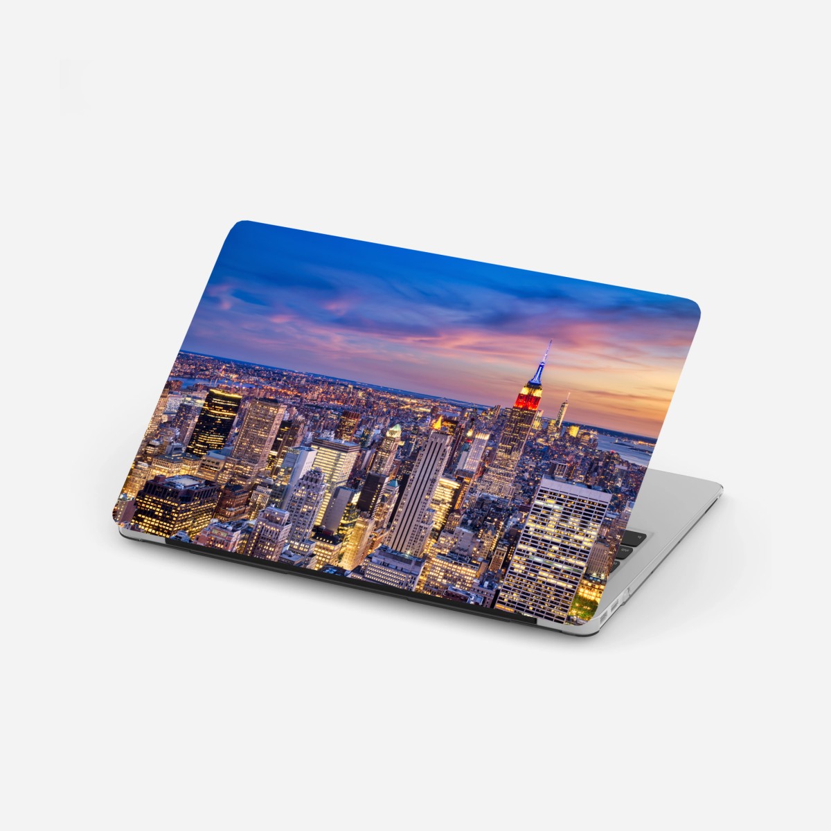 Adesivo per laptop tramonto su New York con Empire State Building • Wallissimo®