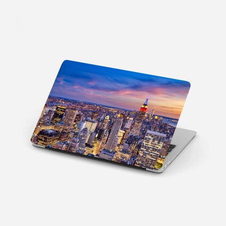 Adesivo per laptop tramonto su New York con Empire State Building • Wallissimo®