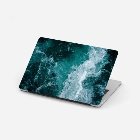 Adesivo per laptop vortice marino turchese • Wallissimo®