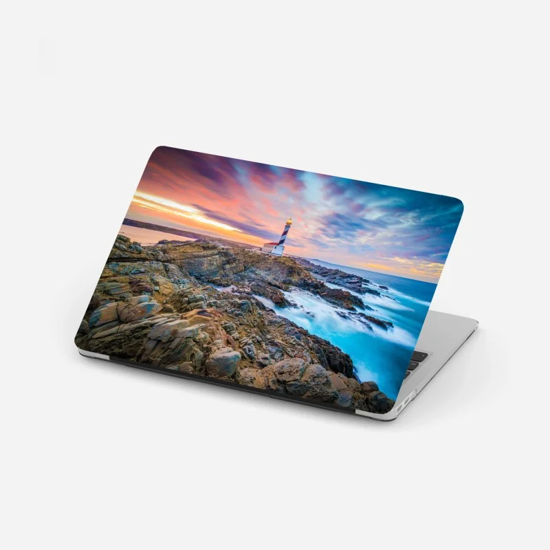 Adesivo per laptop tramonto al faro di Favaritx, Minorca