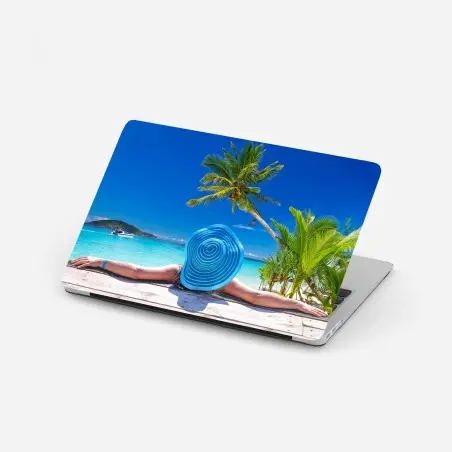 Adesivo per laptop sogno tropicale vista mare • Wallissimo®