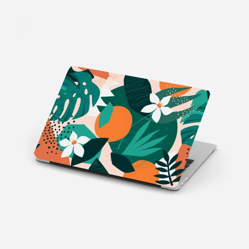 Adesivo per laptop gioia tropicale con foglie e agrumi