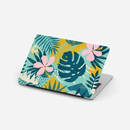 Adesivo per laptop motivo tropicale dai toni vivaci • Wallissimo®