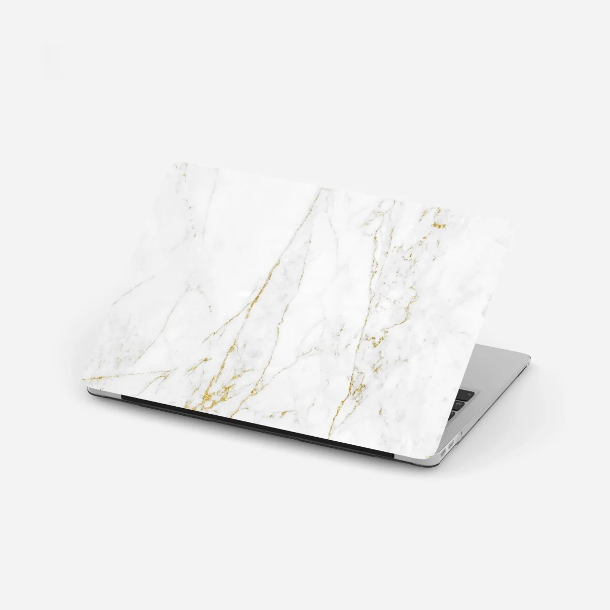 Adesivo per laptop marmo bianco con venature dorate • Wallissimo® Adesivo per laptop marmo bianco con venature dorate • Wallissimo®