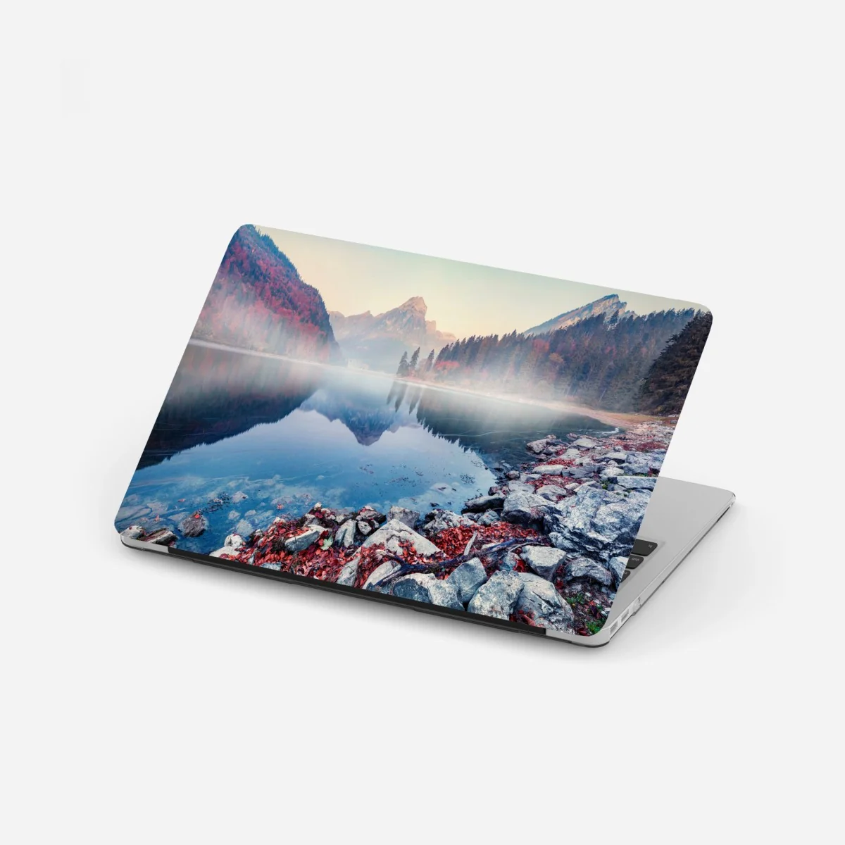 Adesivo per laptop alba nebbiosa sul lago Obersee • Wallissimo® Adesivo per laptop alba nebbiosa sul lago Obersee • Wallissimo®