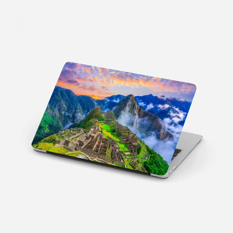 Adesivo per laptop murale panoramico Machu Picchu al tramonto